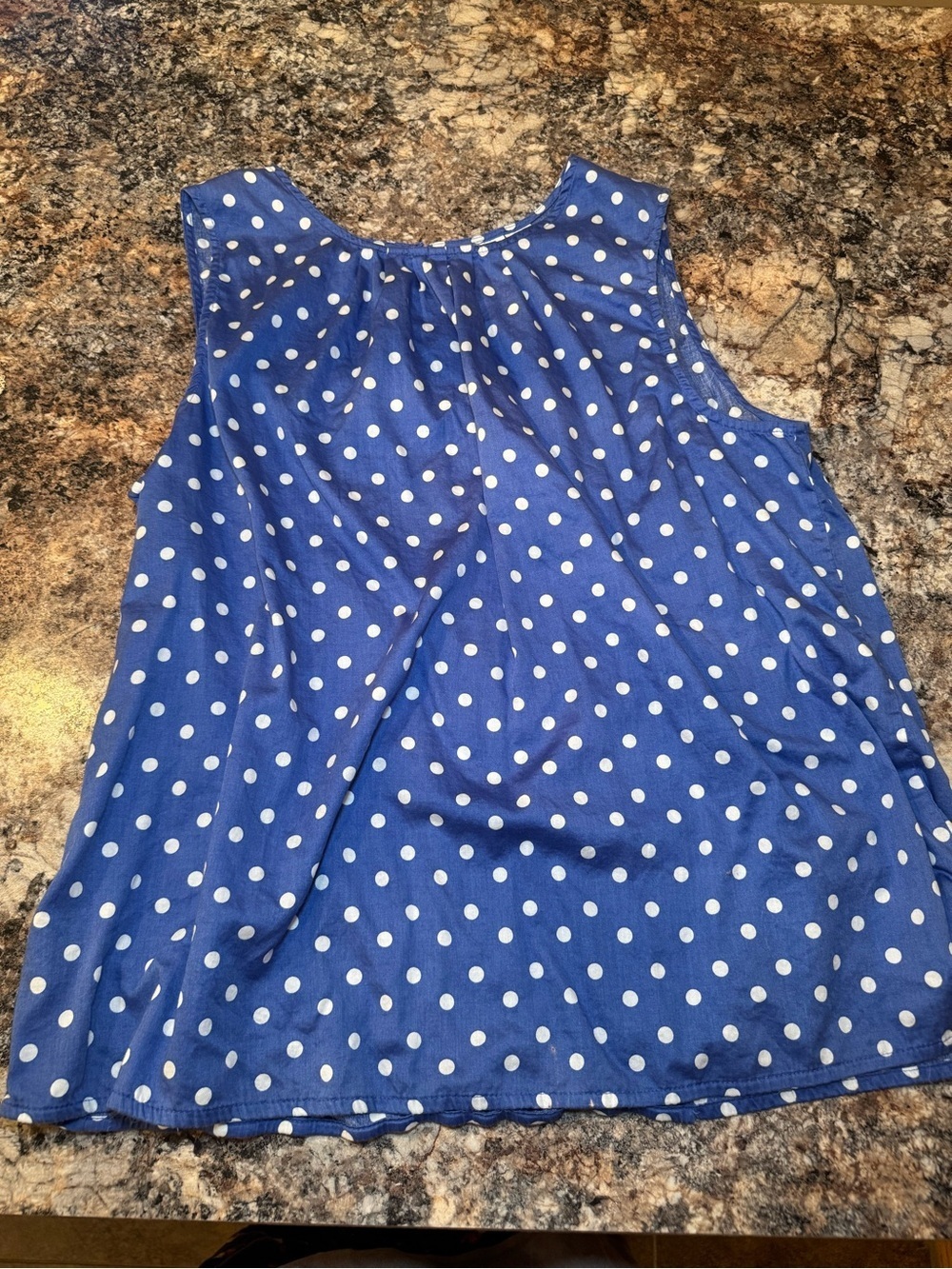 Liz Claiborne Blue and White Polka Dot Blouse